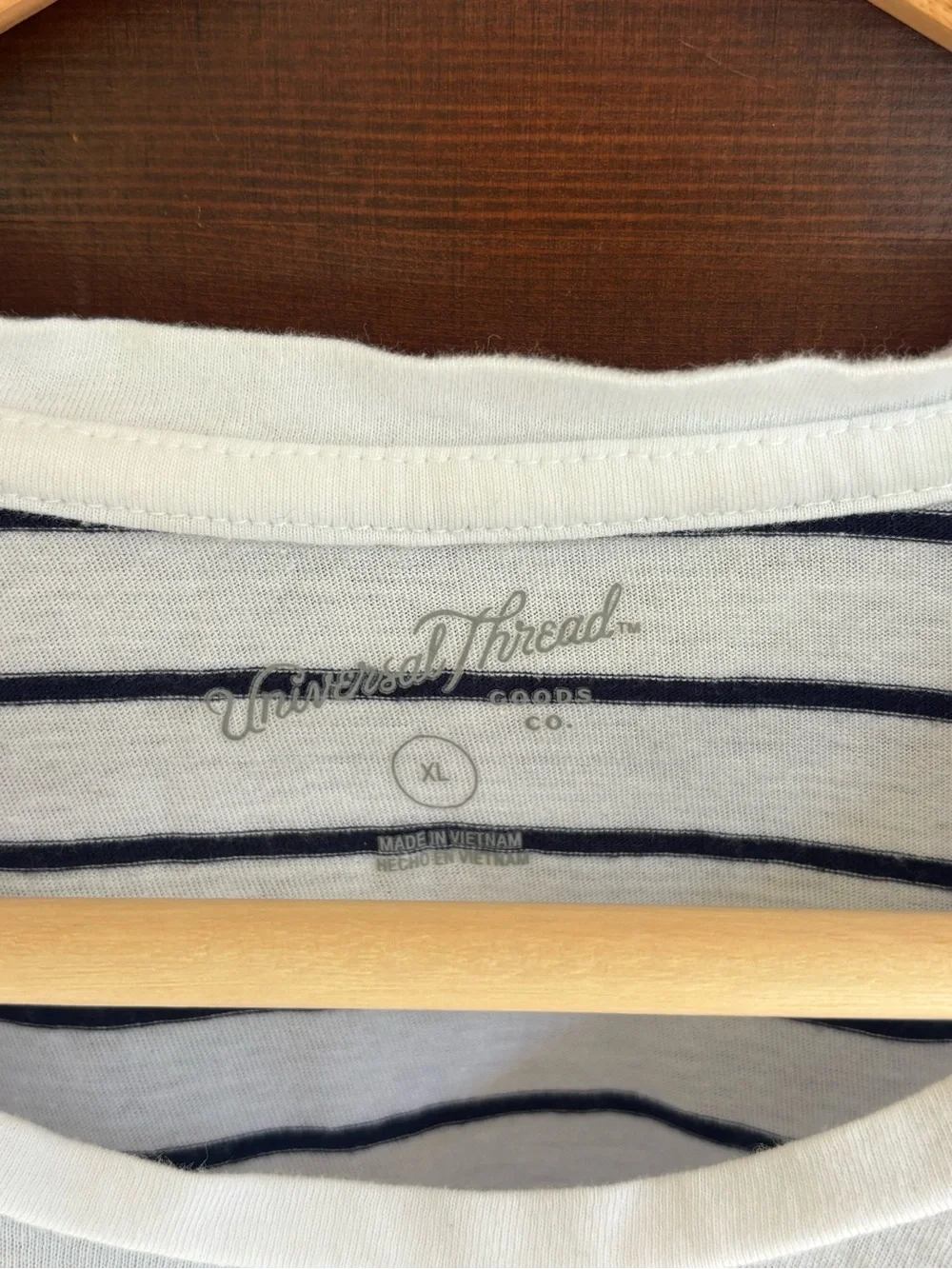 Classic White and Black Striped Women’s Tee
